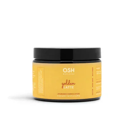 Yellow jar of OSH Golden Latte.