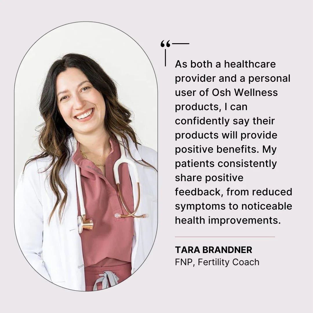 A woman in medical attire with a quote.