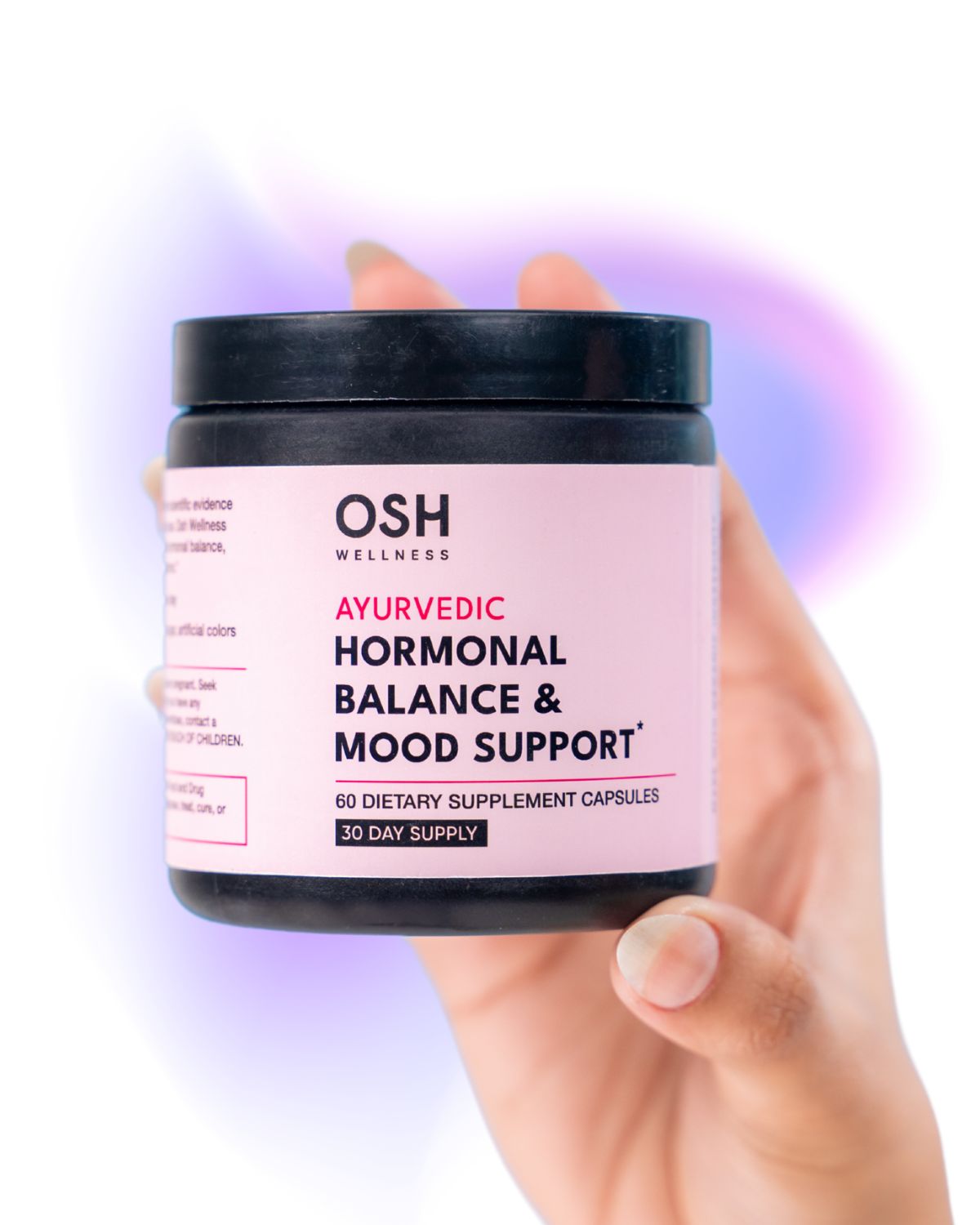 3 jars of Osh Wellness Cycle care in a studio shot