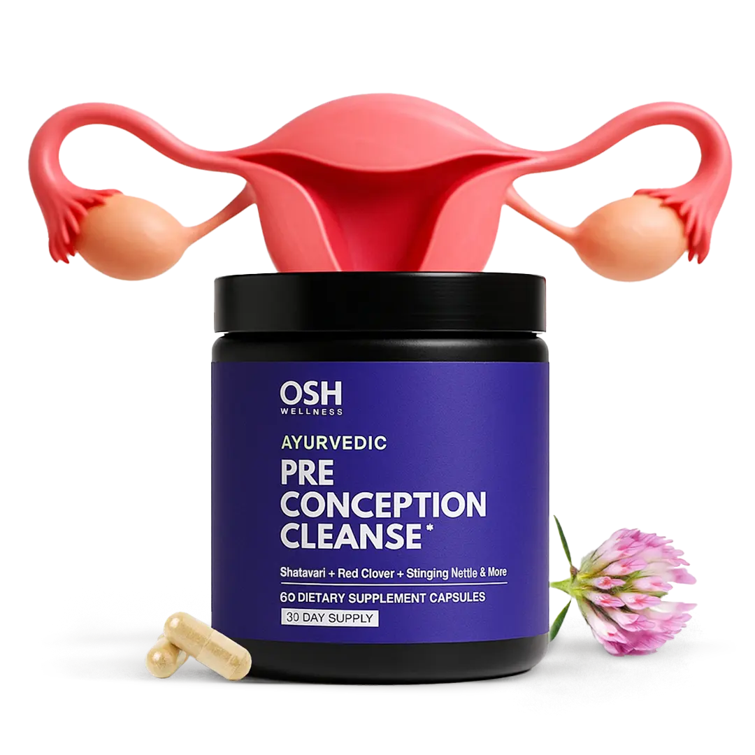 3 jars of Osh Wellness Cycle care in a studio shot